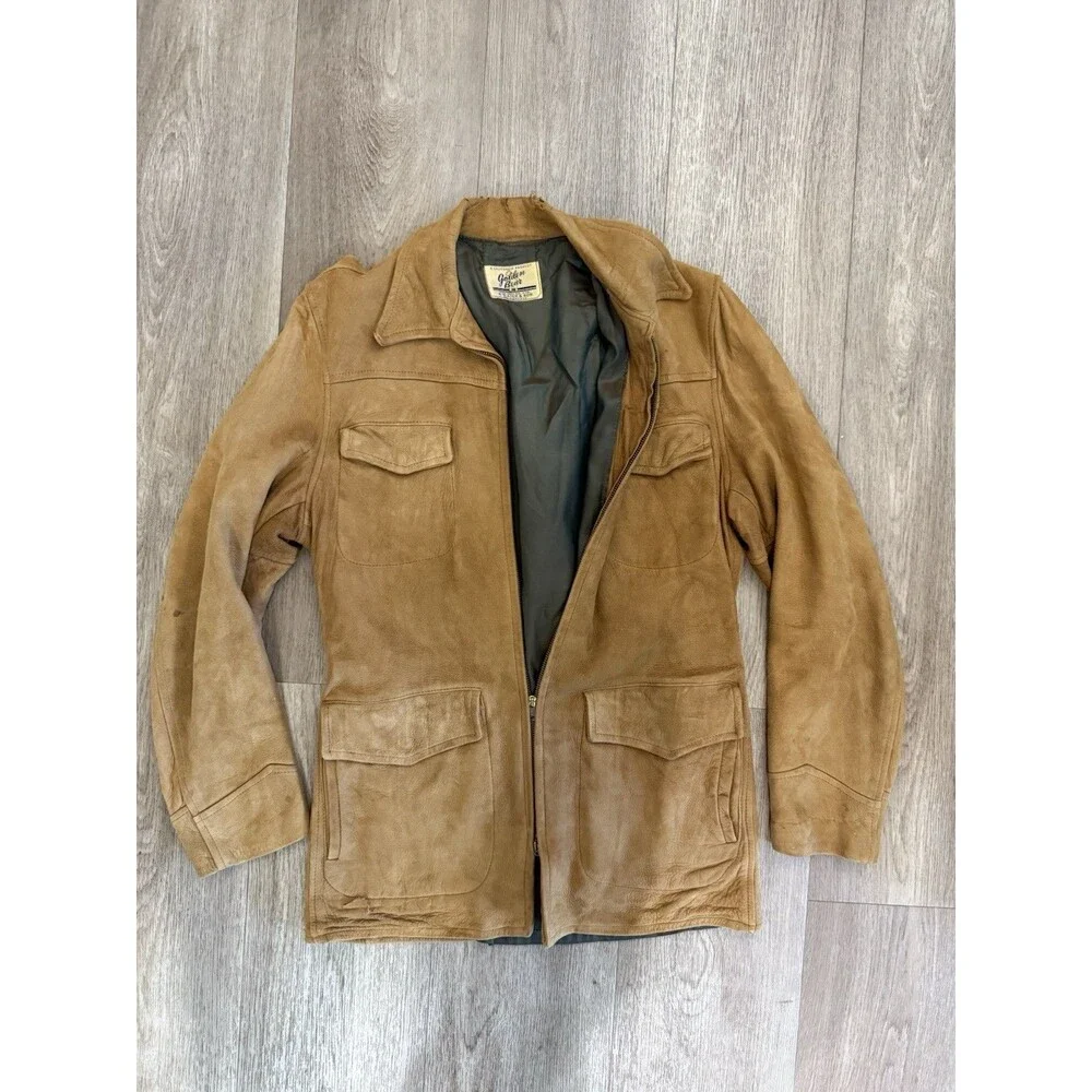 1940s/1950s Golden Bear S. Slater Vintage Suede Leather Jacket Thrashed READ M
